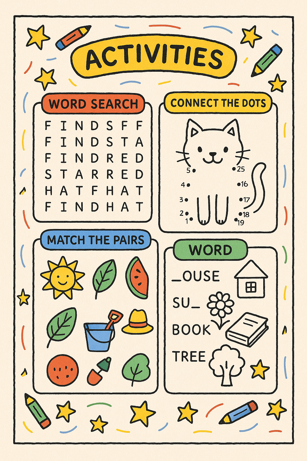 Kids Activity Pages