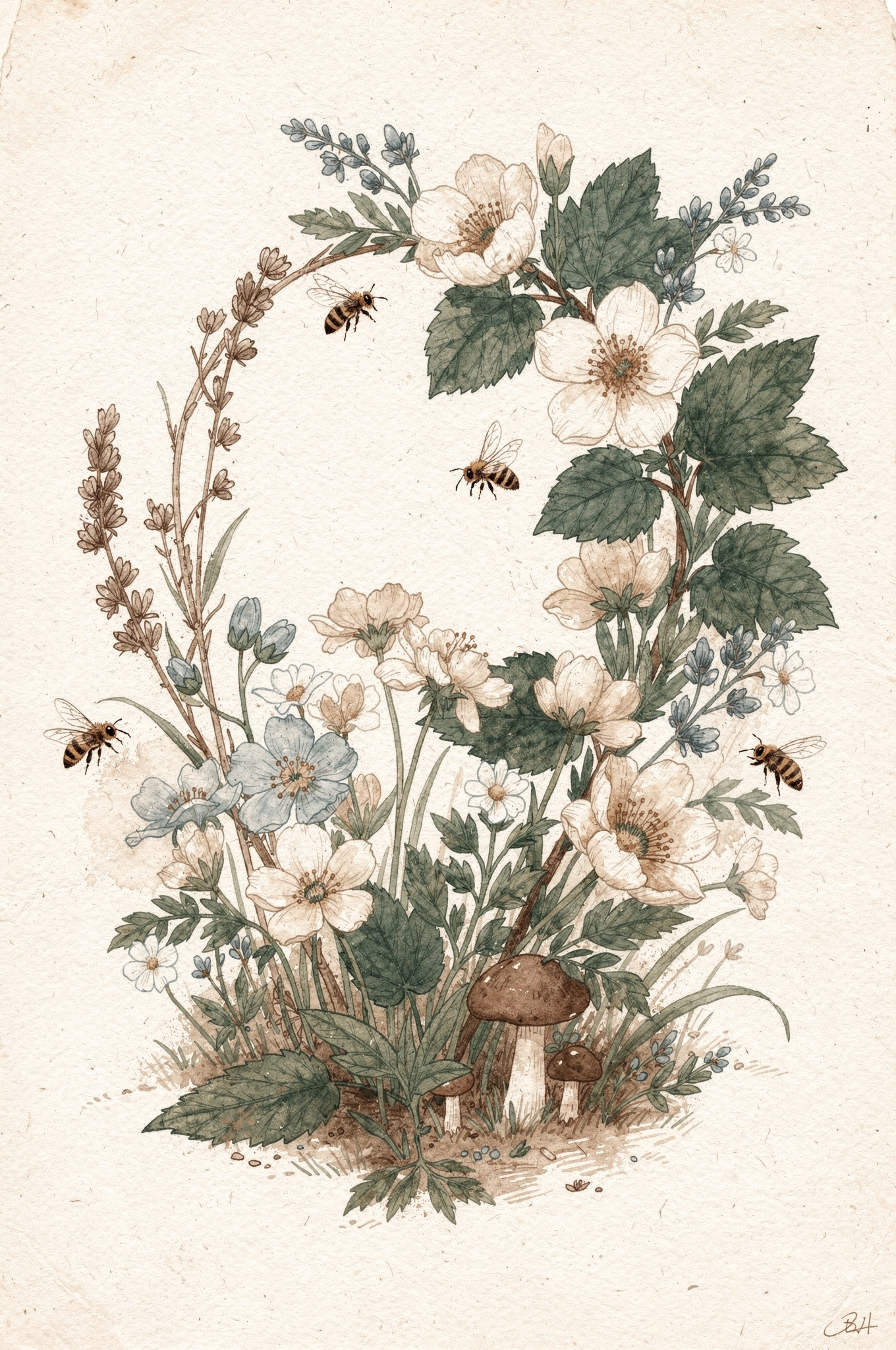 AI generated botanical wall art design — PromptlessPress