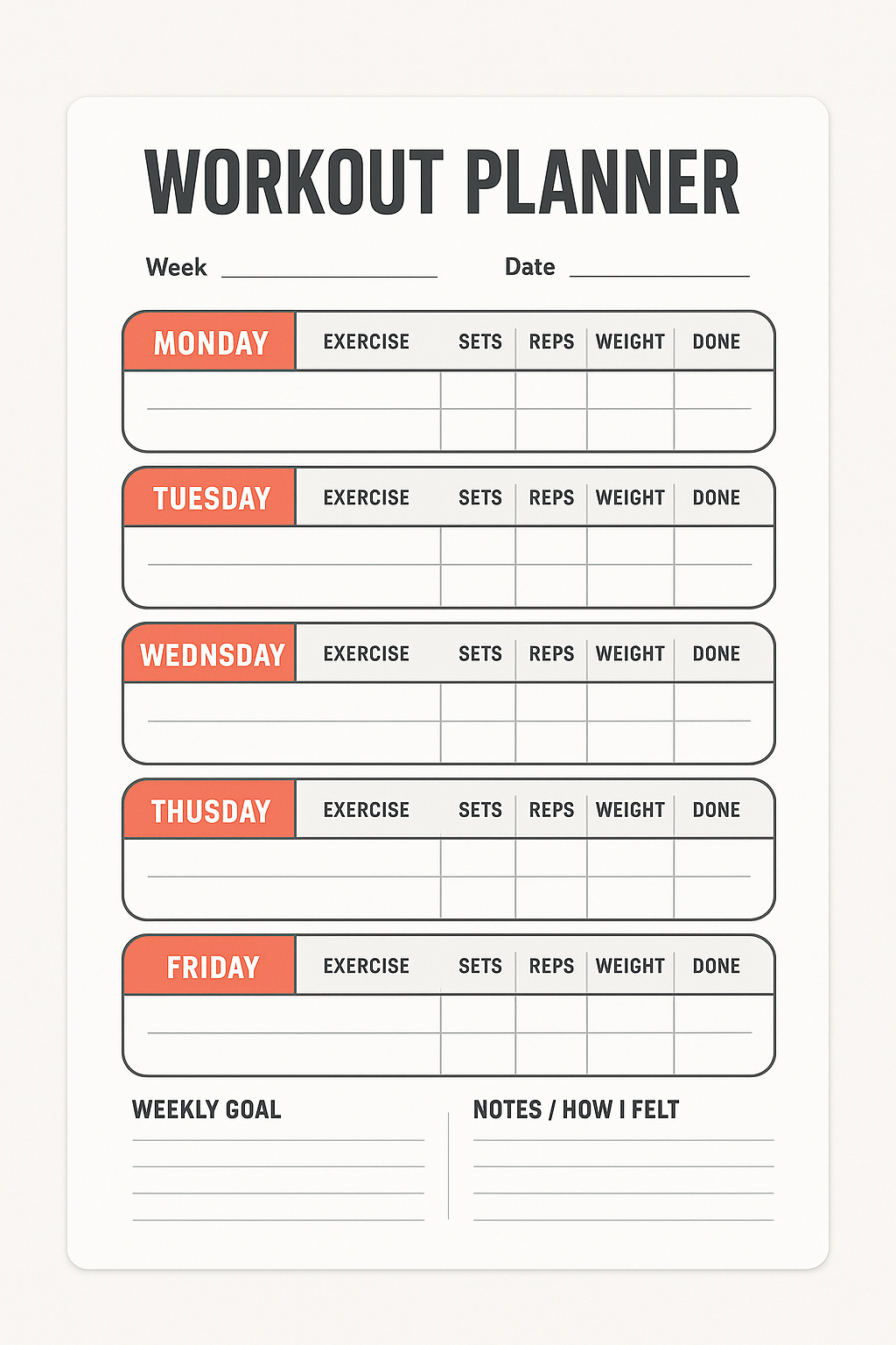 Workout Planner
