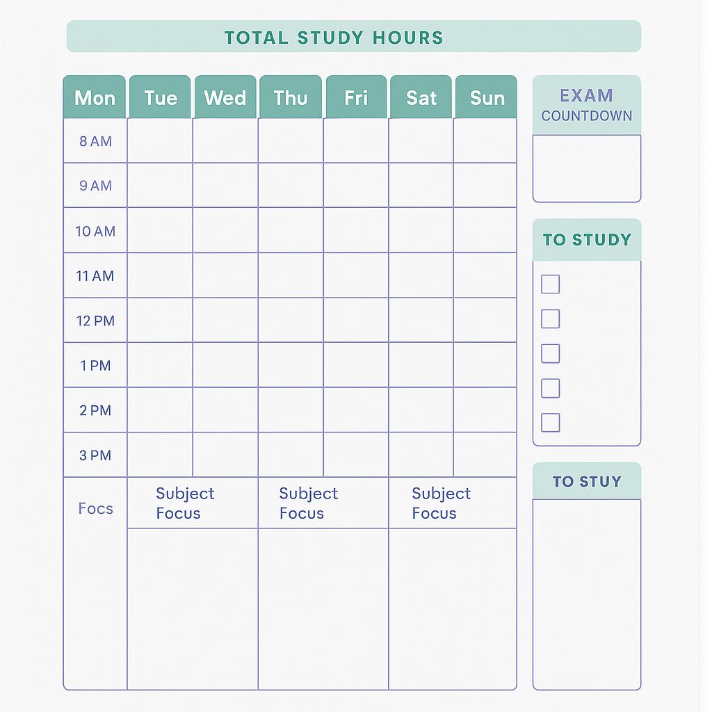 AI generated study planner design 1 — PromptlessPress