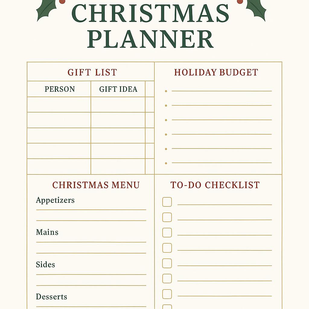 Christmas Planner generator