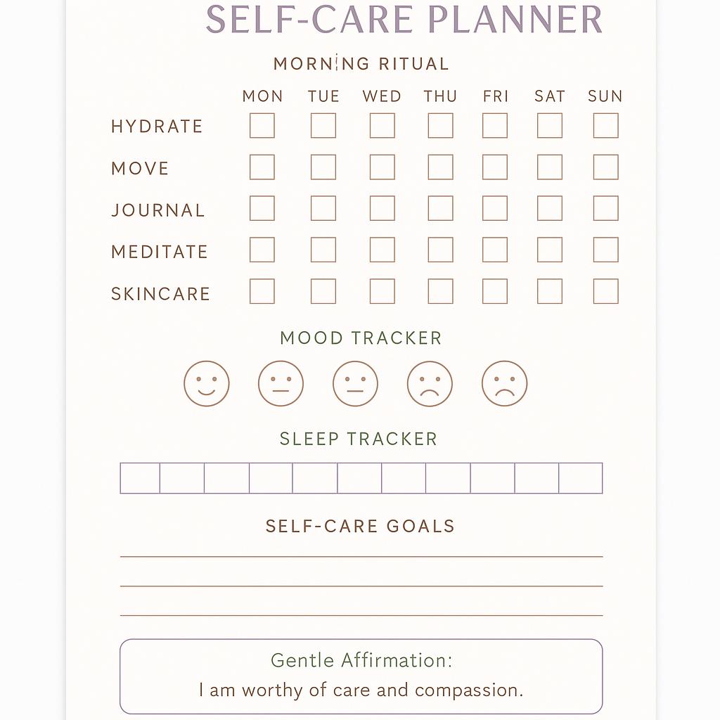 Self Care Planner generator