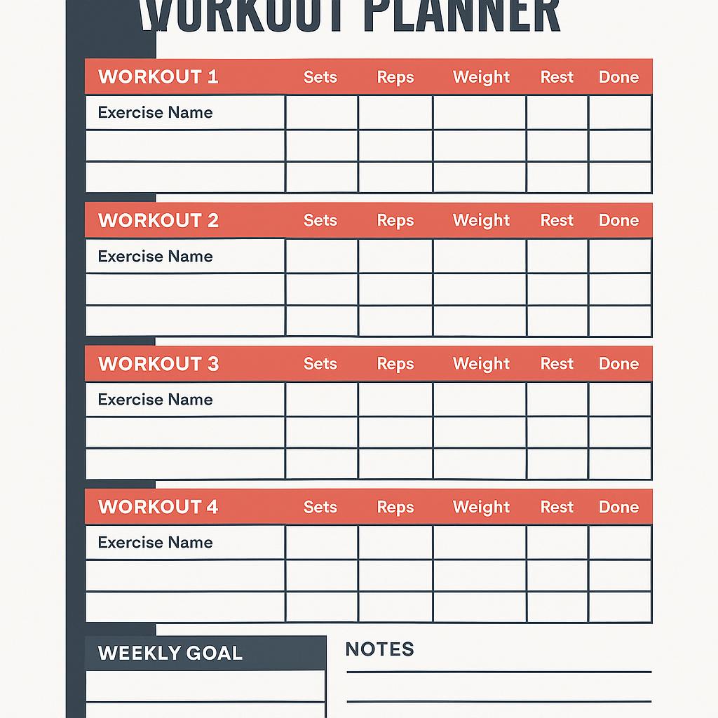 Workout Planner generator