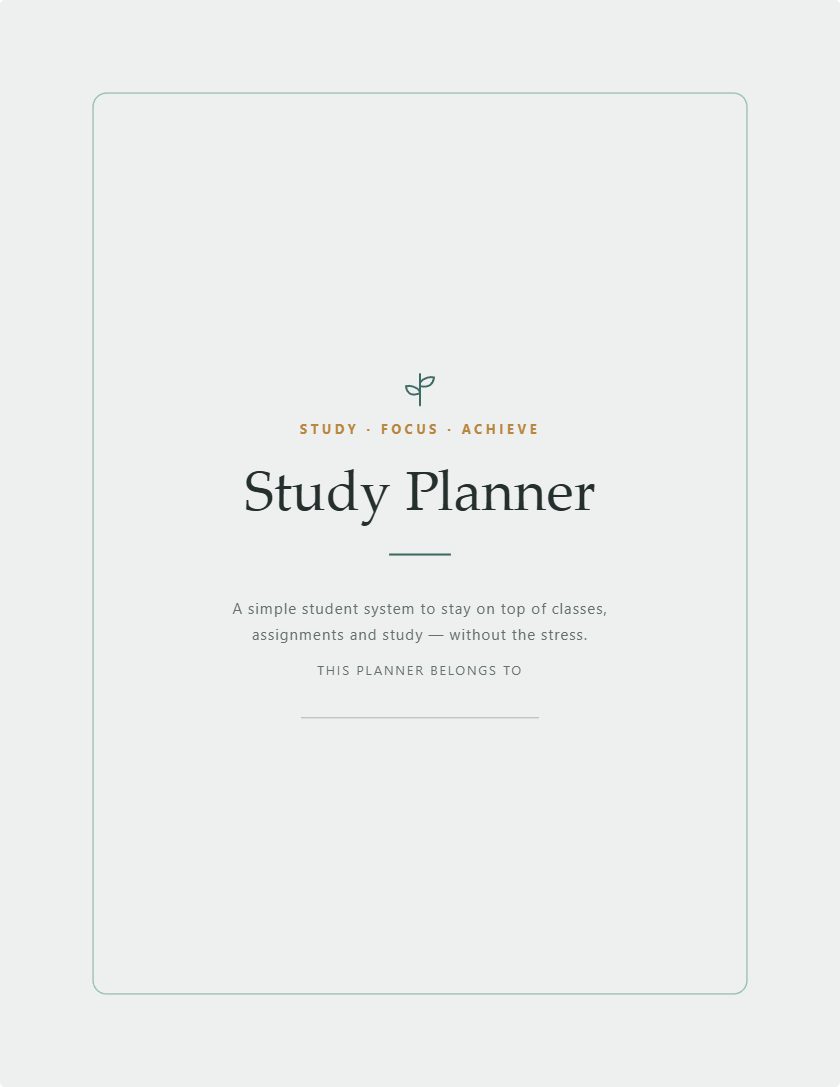 Study Planner generator