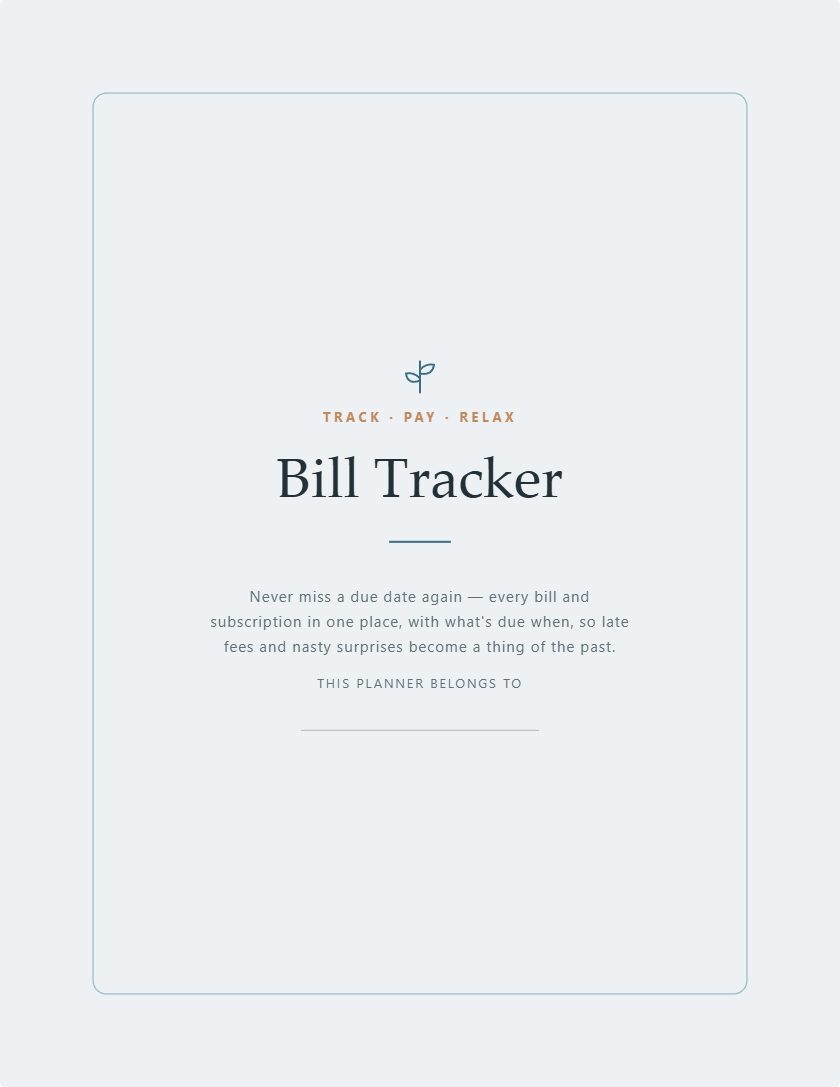 Bill Tracker generator