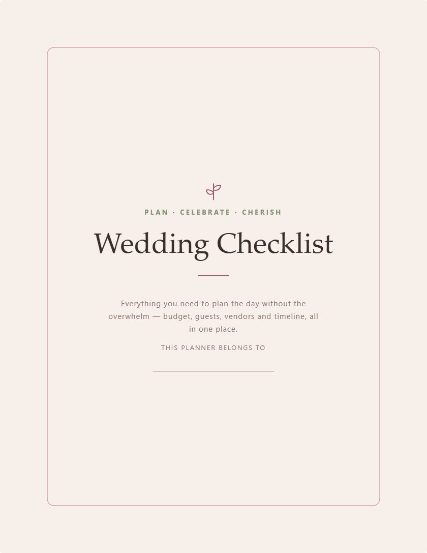 Wedding Checklist generator