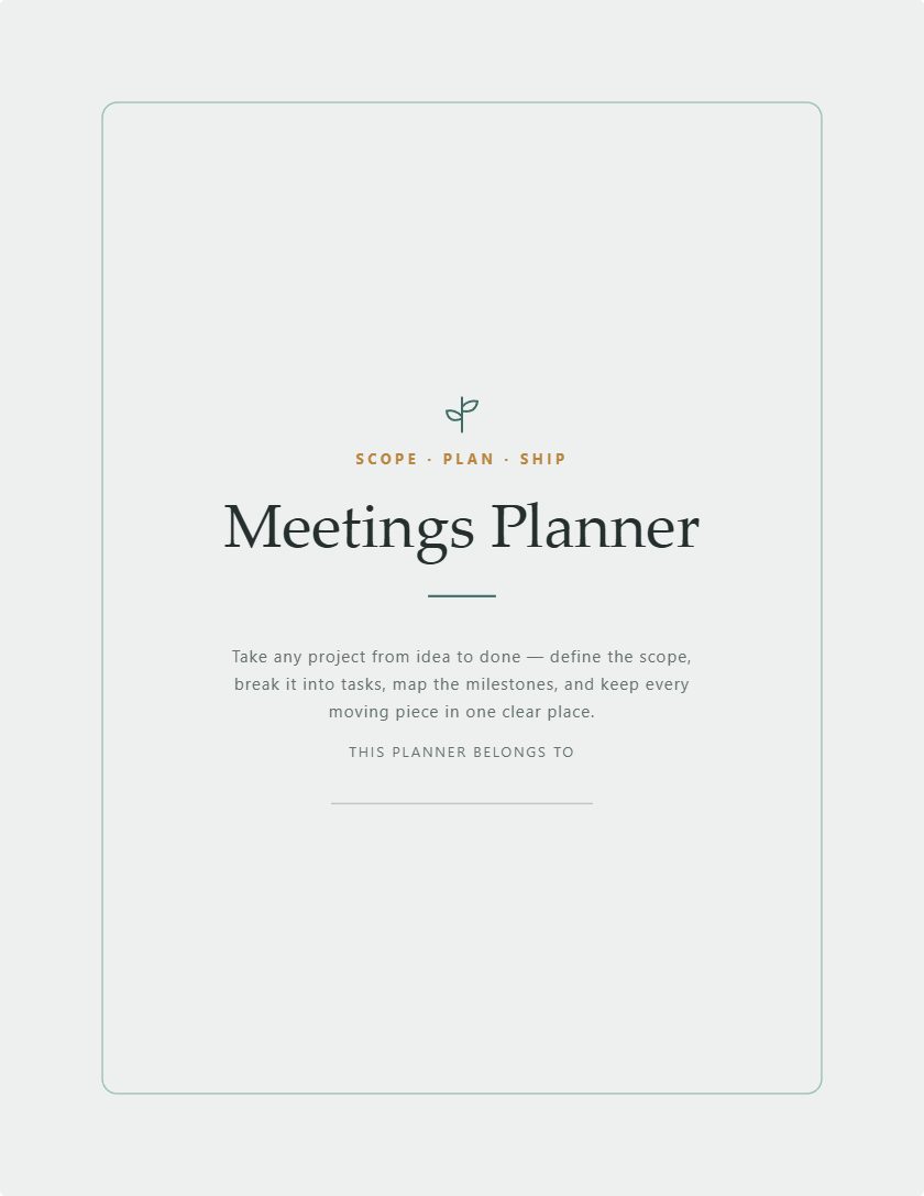 Meetings Planner generator