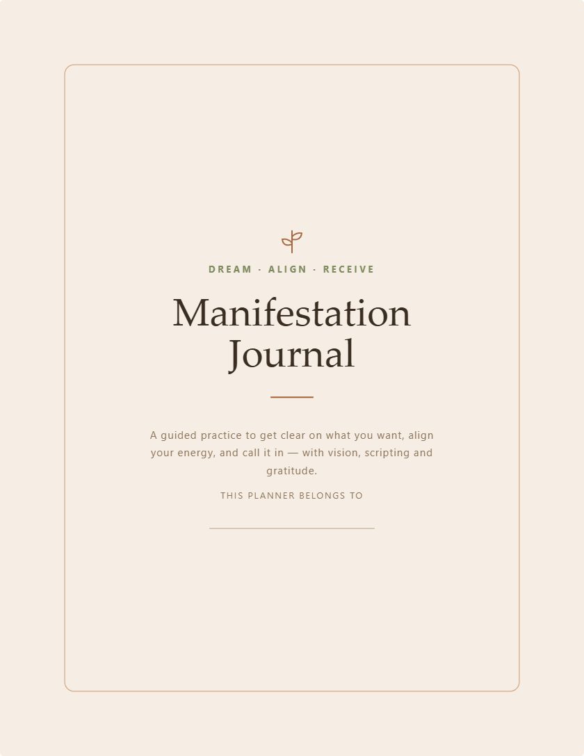 AI generated manifestation journal design — PromptlessPress