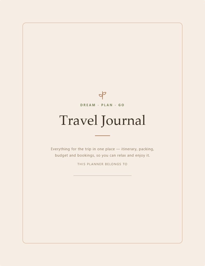 AI generated travel journal design — PromptlessPress