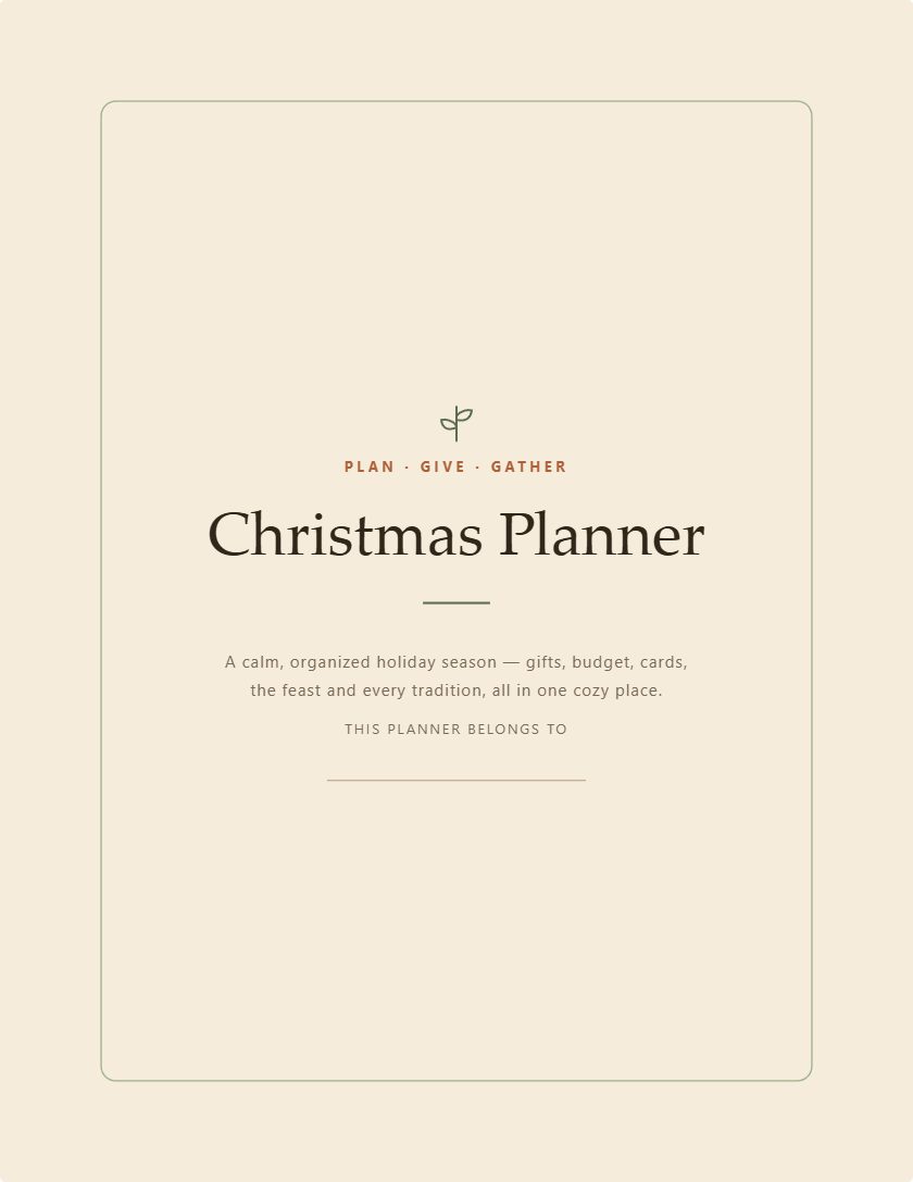 Christmas Planner generator