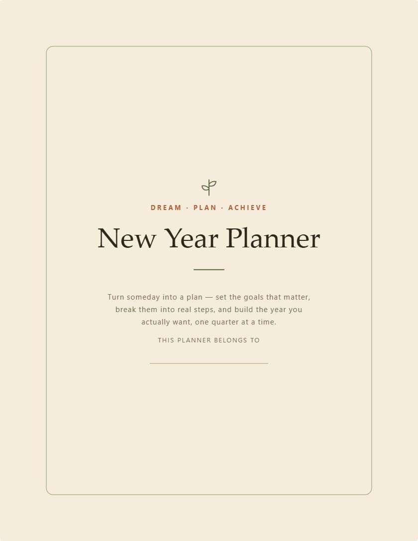 New Year Planner generator