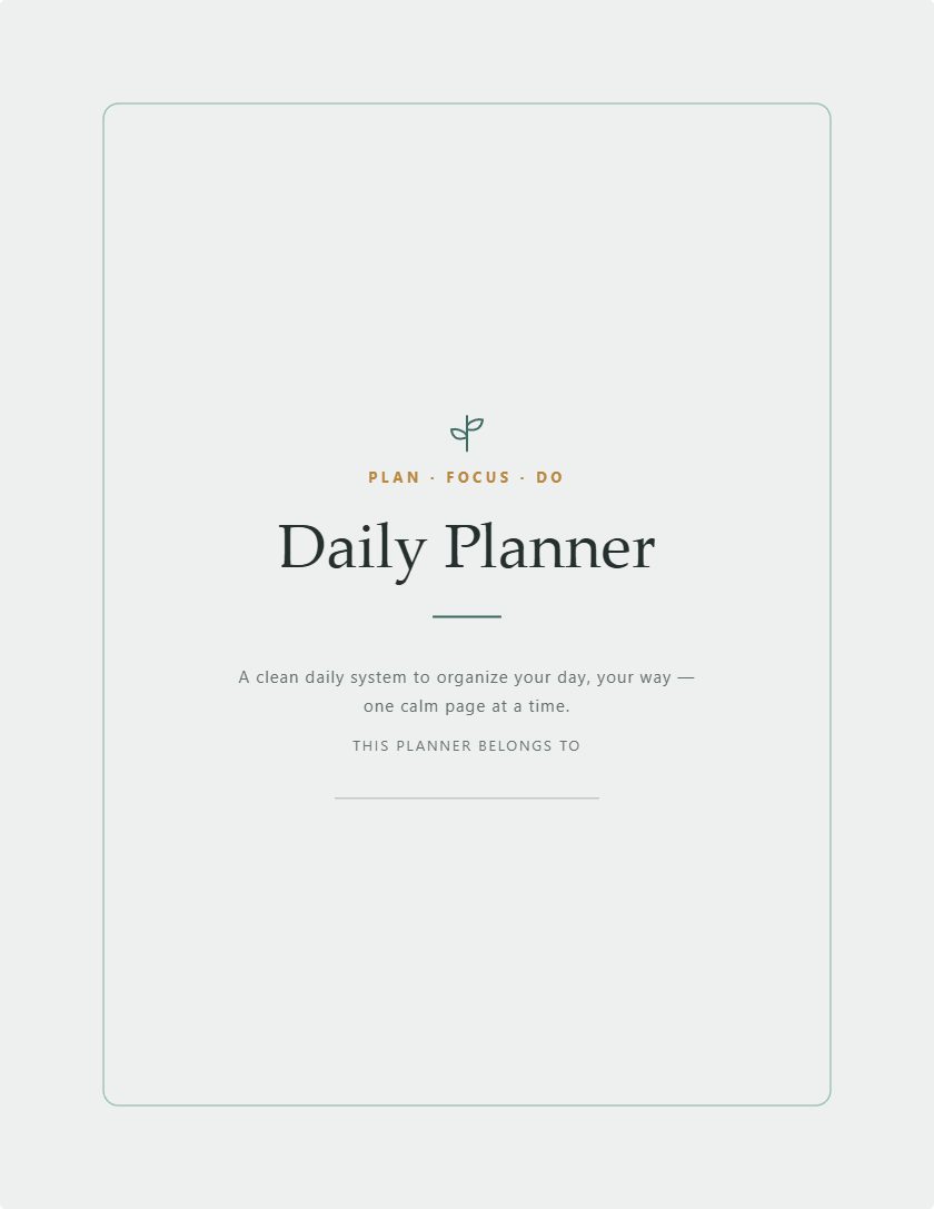 Daily Planner generator