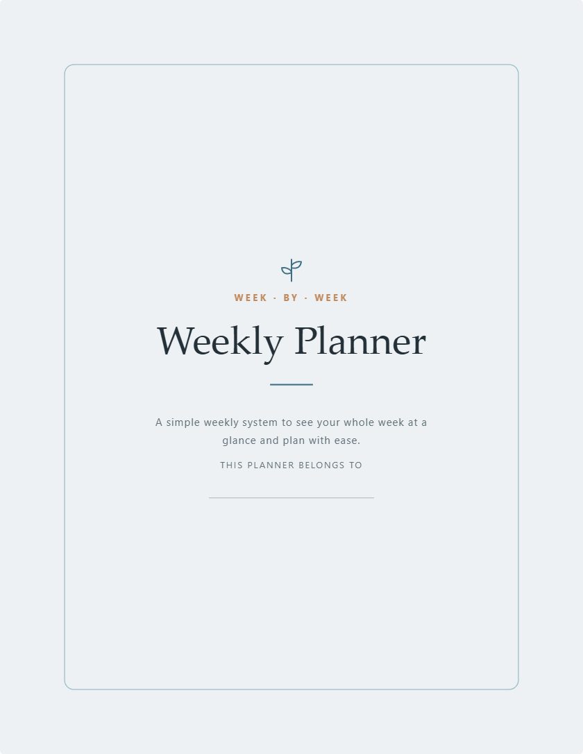 AI generated weekly planner design — PromptlessPress