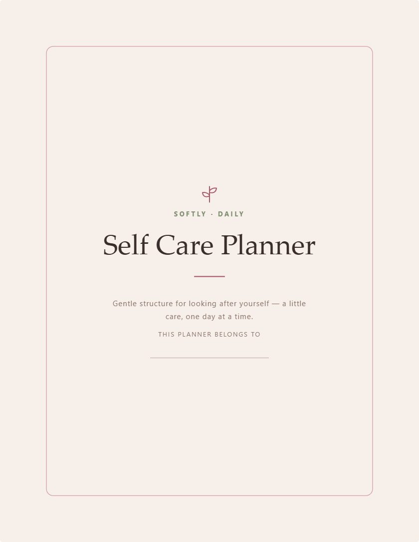Self-Care Planner generator