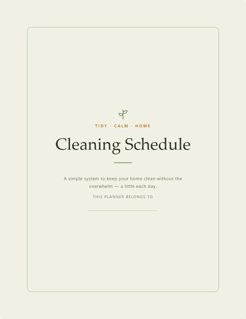 Cleaning Schedule generator