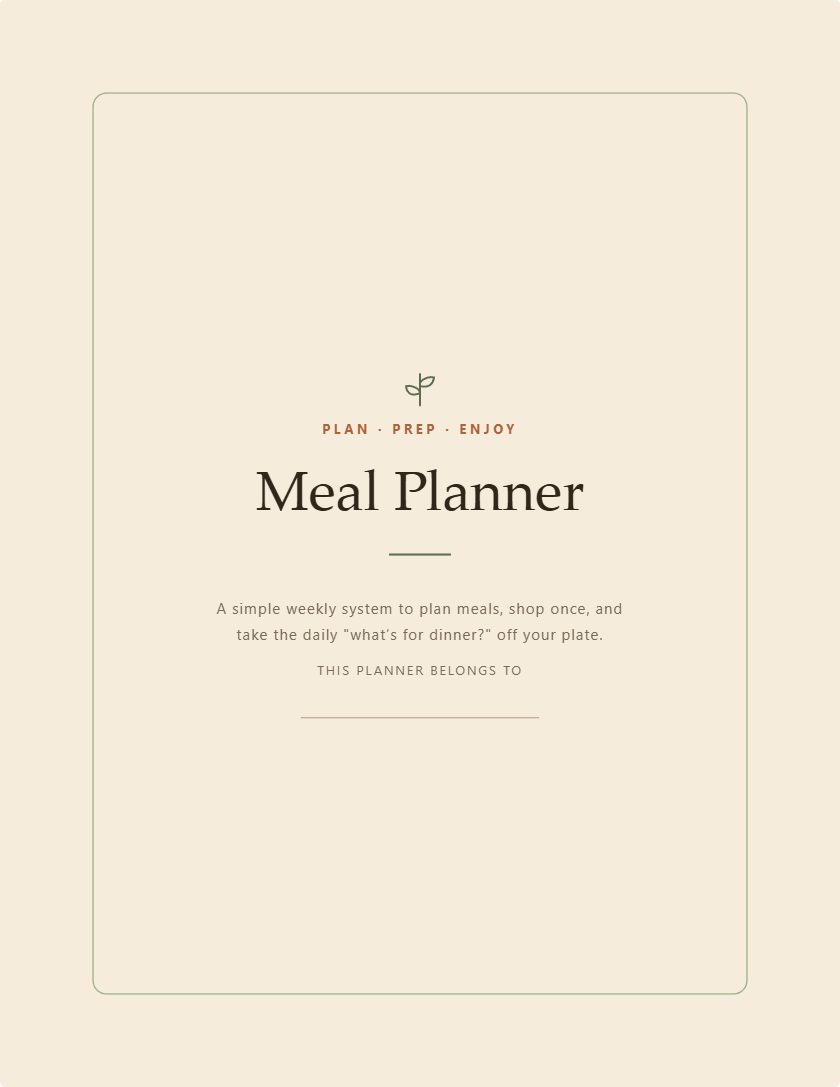 AI generated meal planner design — PromptlessPress