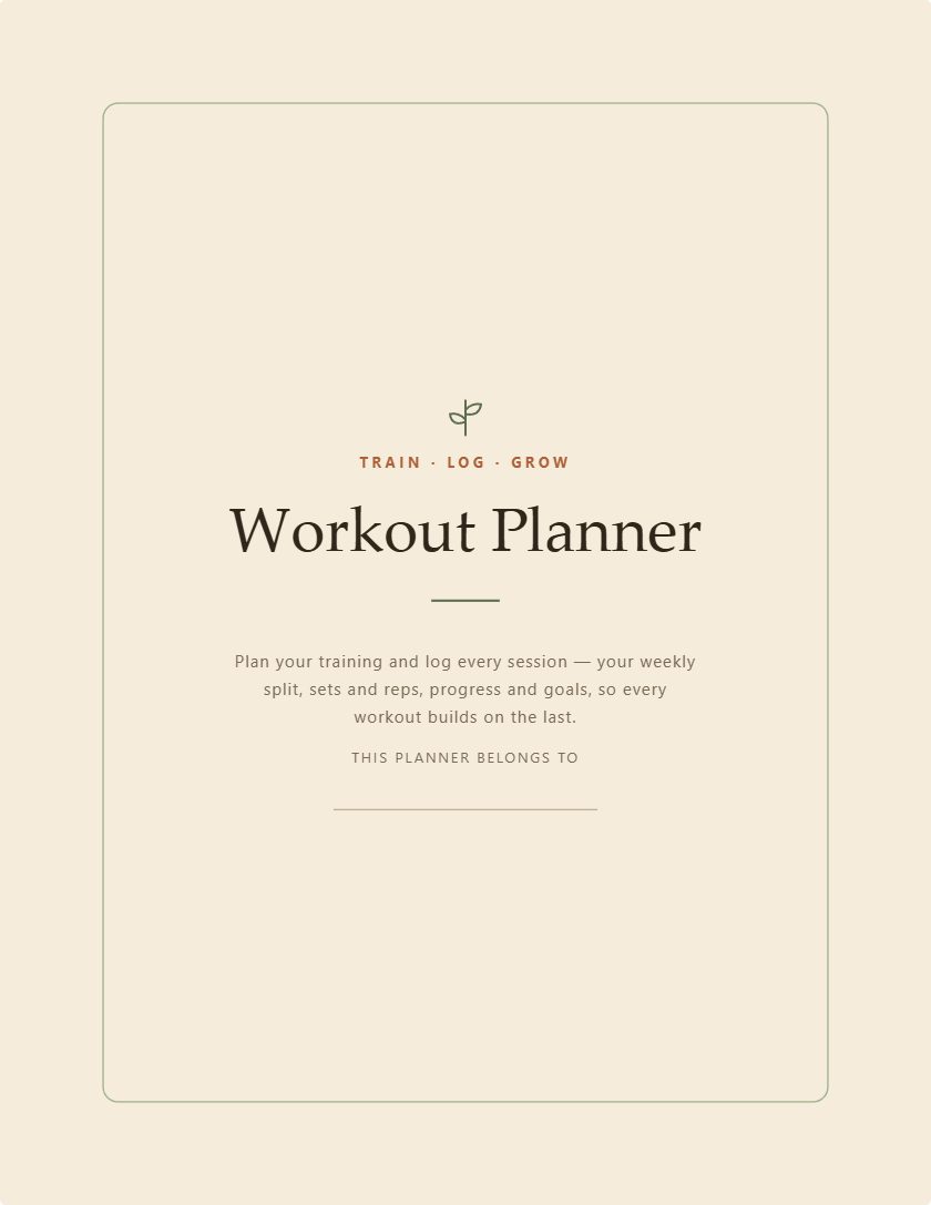 Workout Planner generator