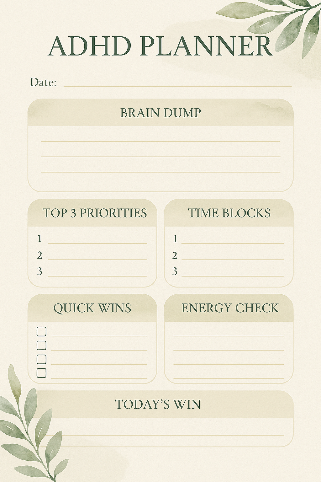 ADHD planner made with PromptlessPress