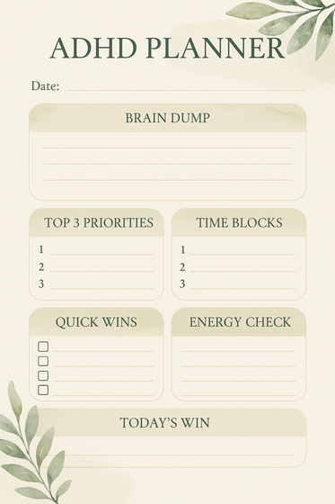 ADHD planner