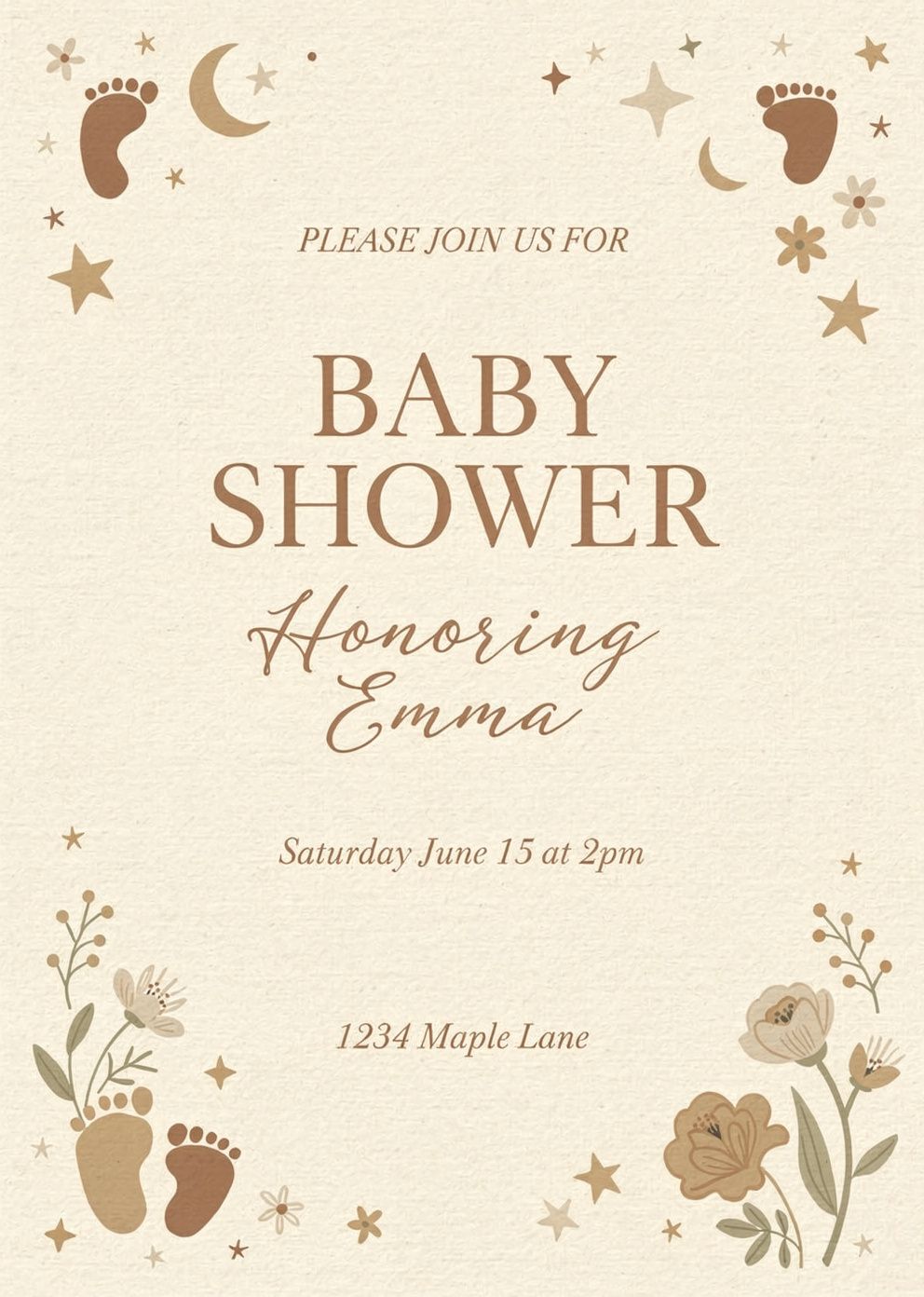 Baby shower invite made with PromptlessPress