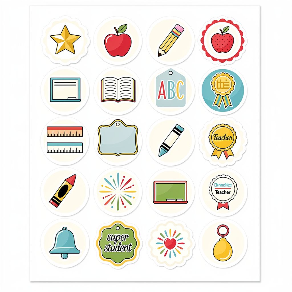 Teacher stickers made with PromptlessPress